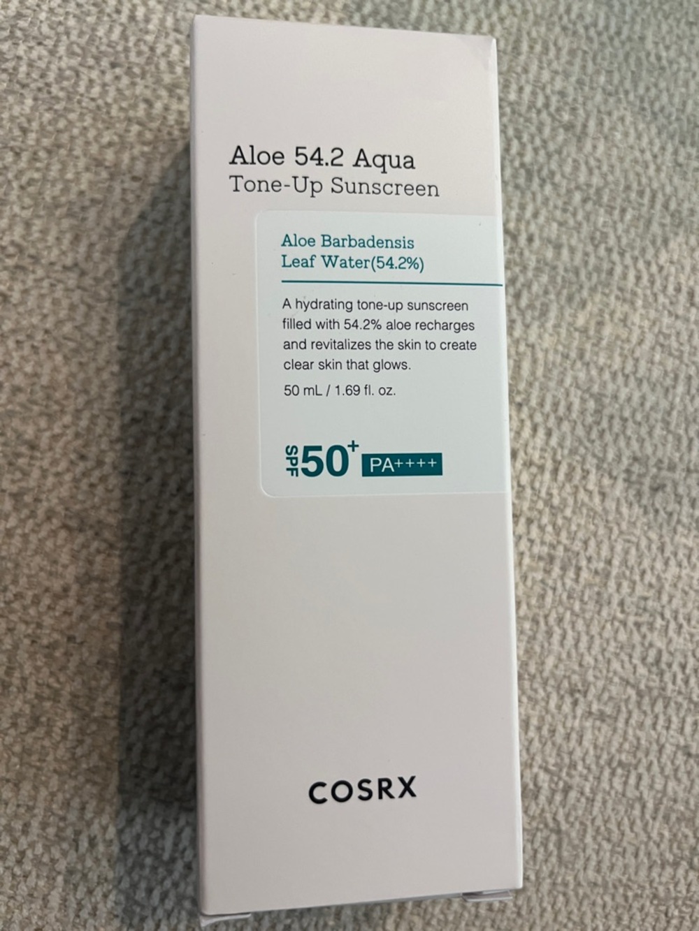 COSRX Aloe 54.2 Aqua Tone-Up Sunscreen - White with Teal Label